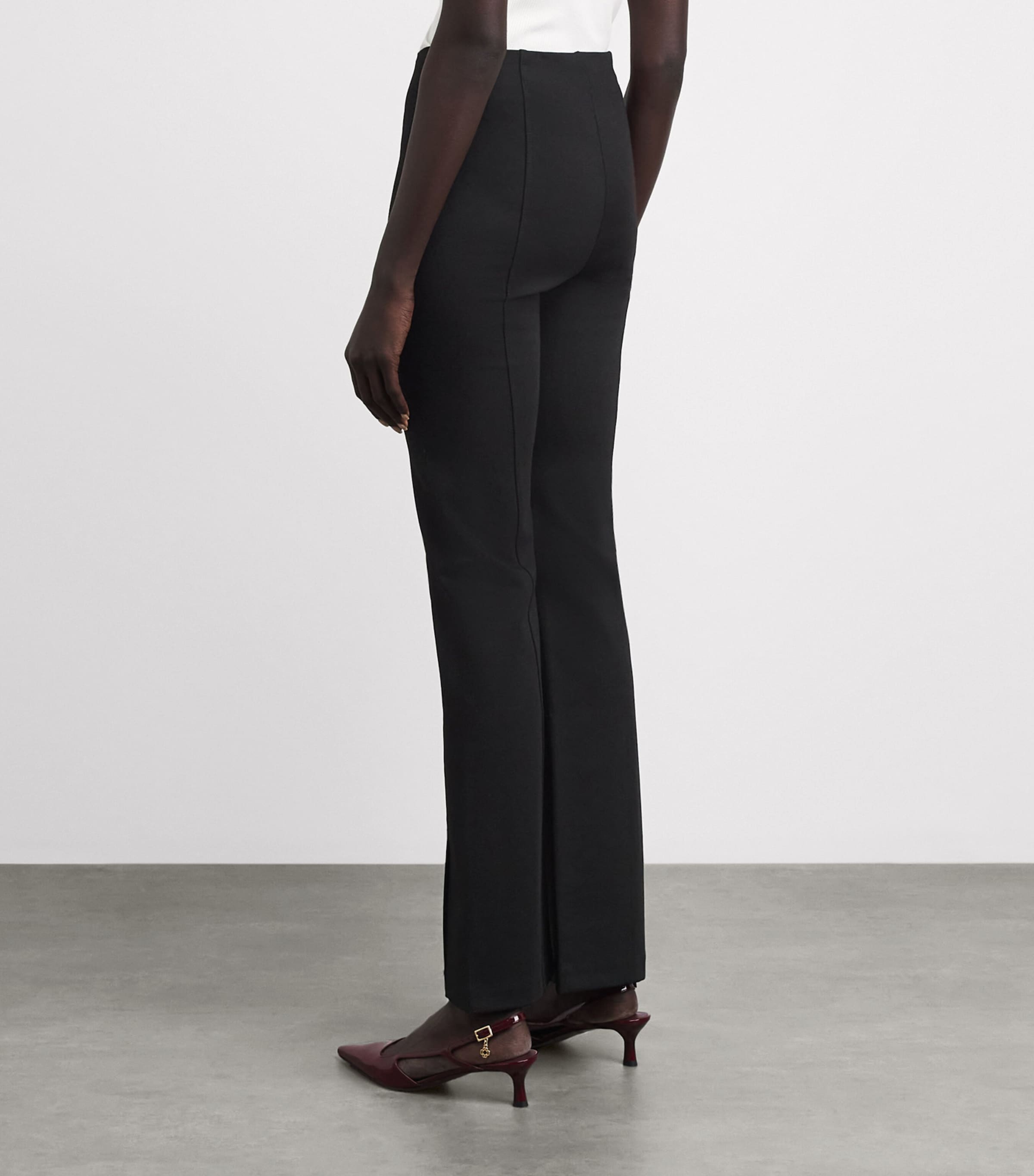 Maje Womens Flared Slit Trousers Black Image 5