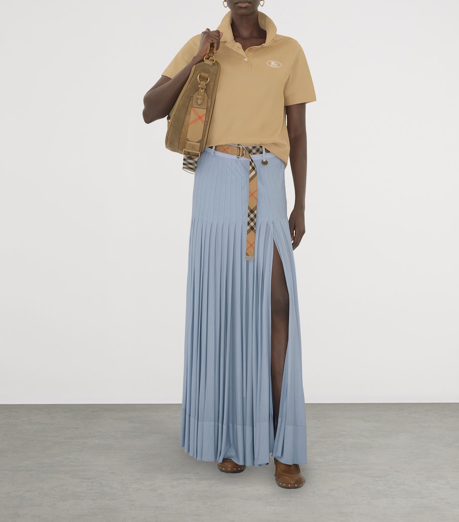 Cotton Knight Stamp Polo Shirt FLAX Image 2