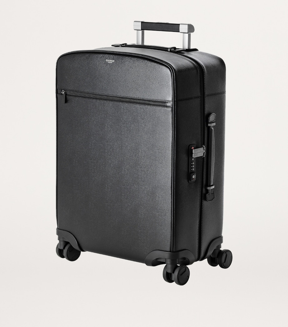 Serapian Leather Spinner Cabin Suitcase (55cm) Black Eclipse Image 2
