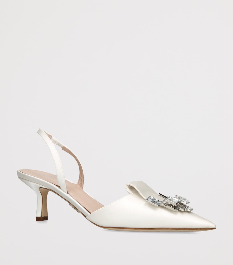 Rodo Satin Dafne Slingback Heels 75 White Image 2