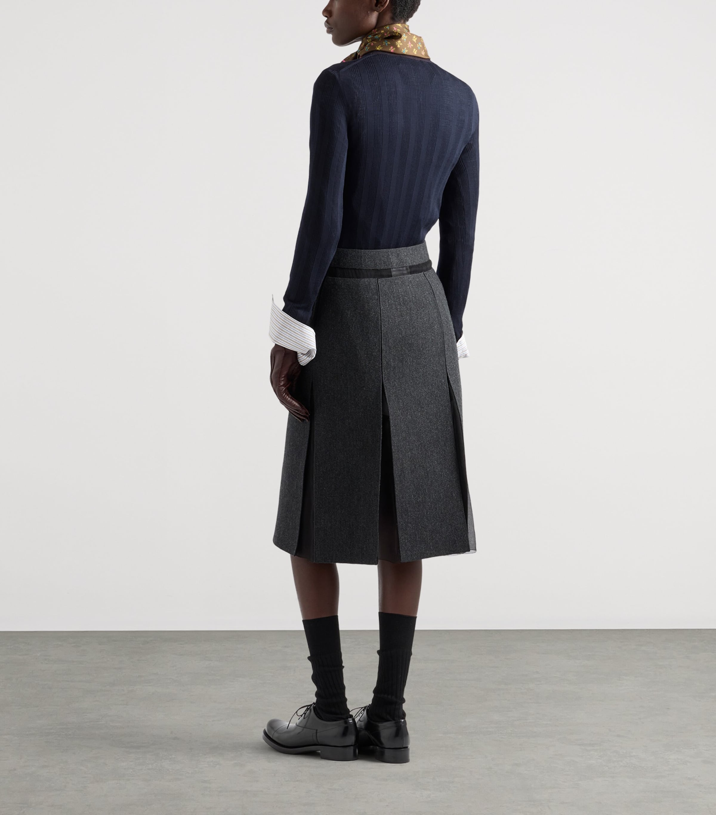 Prada Womens Wool-Cotton Sweater Blue Image 5