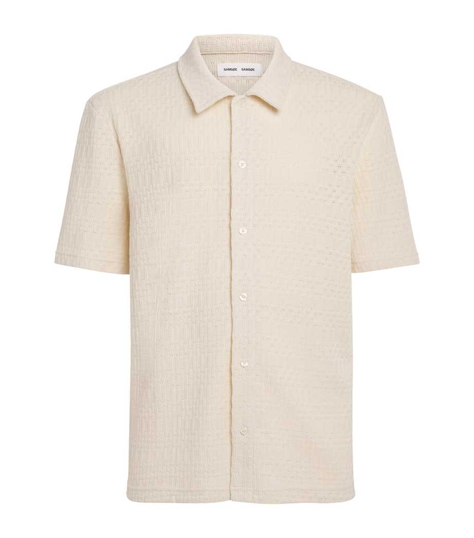 Samsøe Samsøe Mens Knitted Sakvist Shirt Silver Birch Image 1
