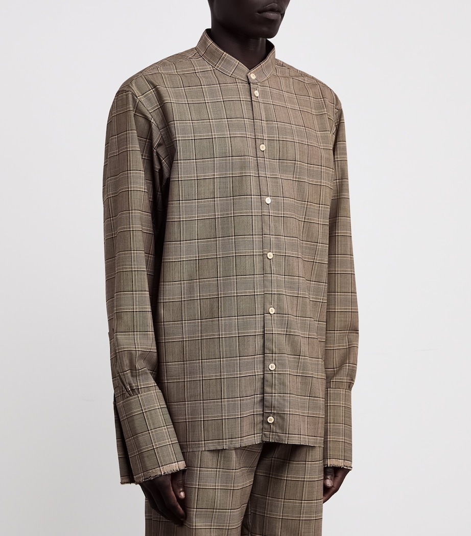 Virgin Wool-Blend Check Shirt BROWN CHECK Image 3