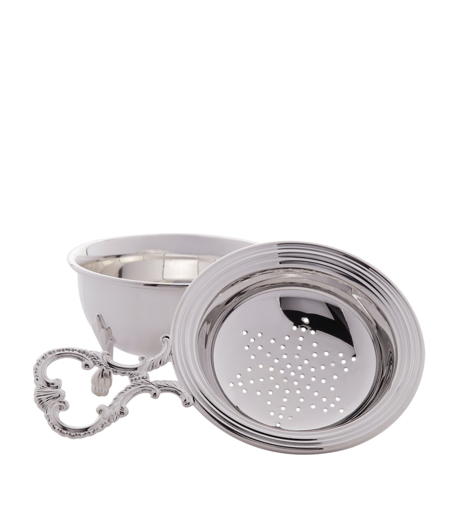 Georgian Silver Plated Tea Strainer With Drip Bowl SILVER Image 2