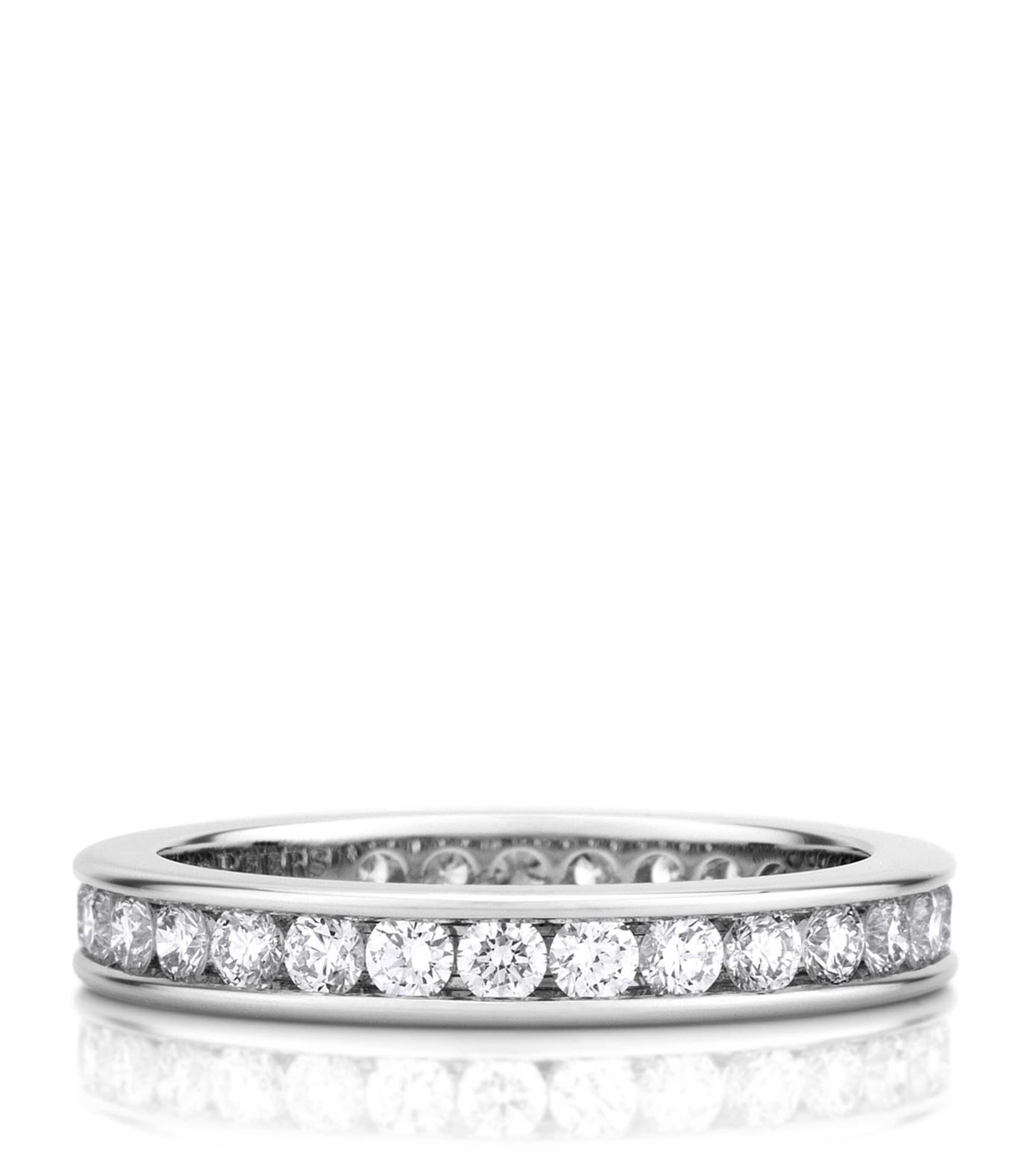 De Beers Platinum And Diamond Eternity Band In Silver