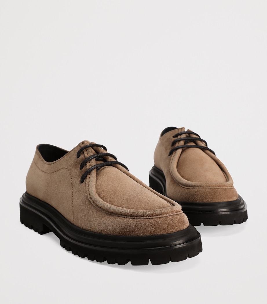 Calfskin Suede Derby Shoes 80024-HAZELNUT Image 4