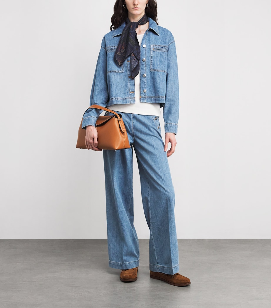 Button-Up-Panel Wide-Leg Jeans LIGHT BLUE DENIM Image 2