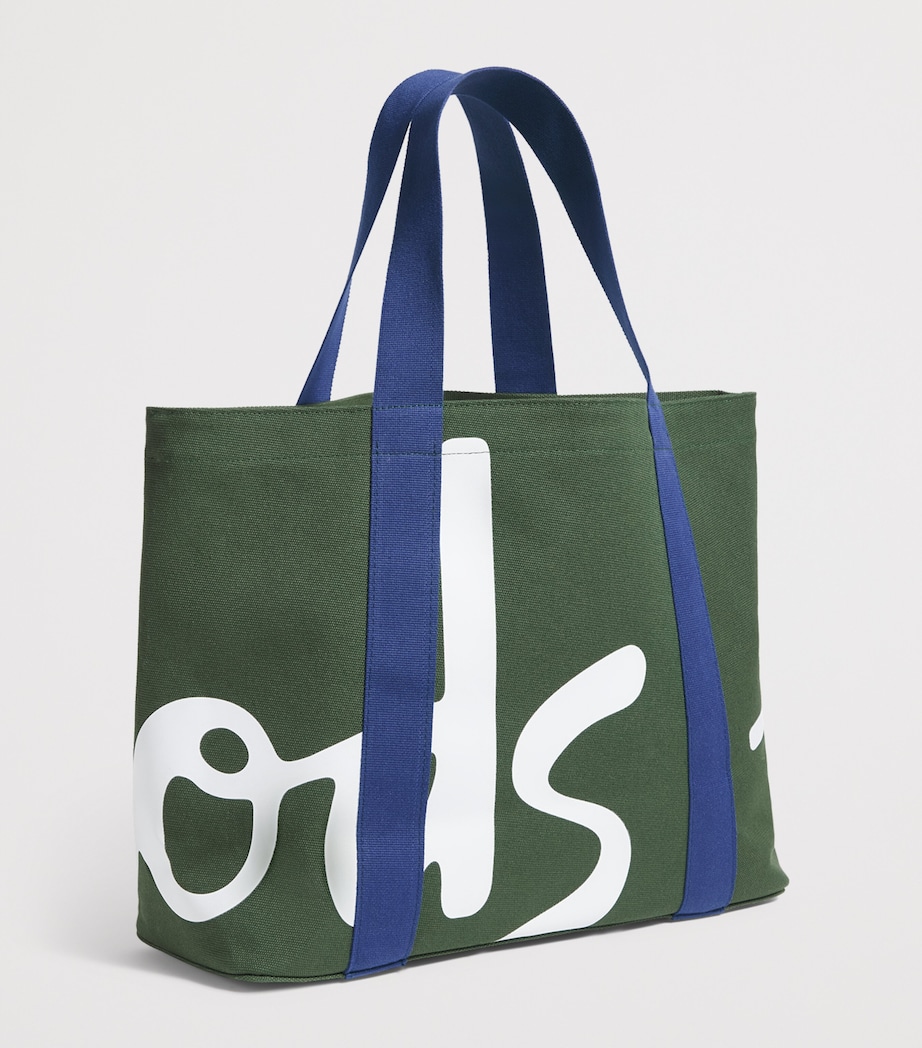 Medium Cotton Logo Tote Bag DARK GREEN Image 2