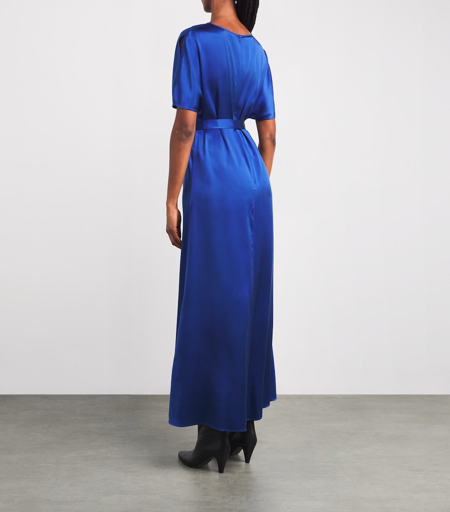 Silk Belted Daviel Maxi Dress COBALT Image 3