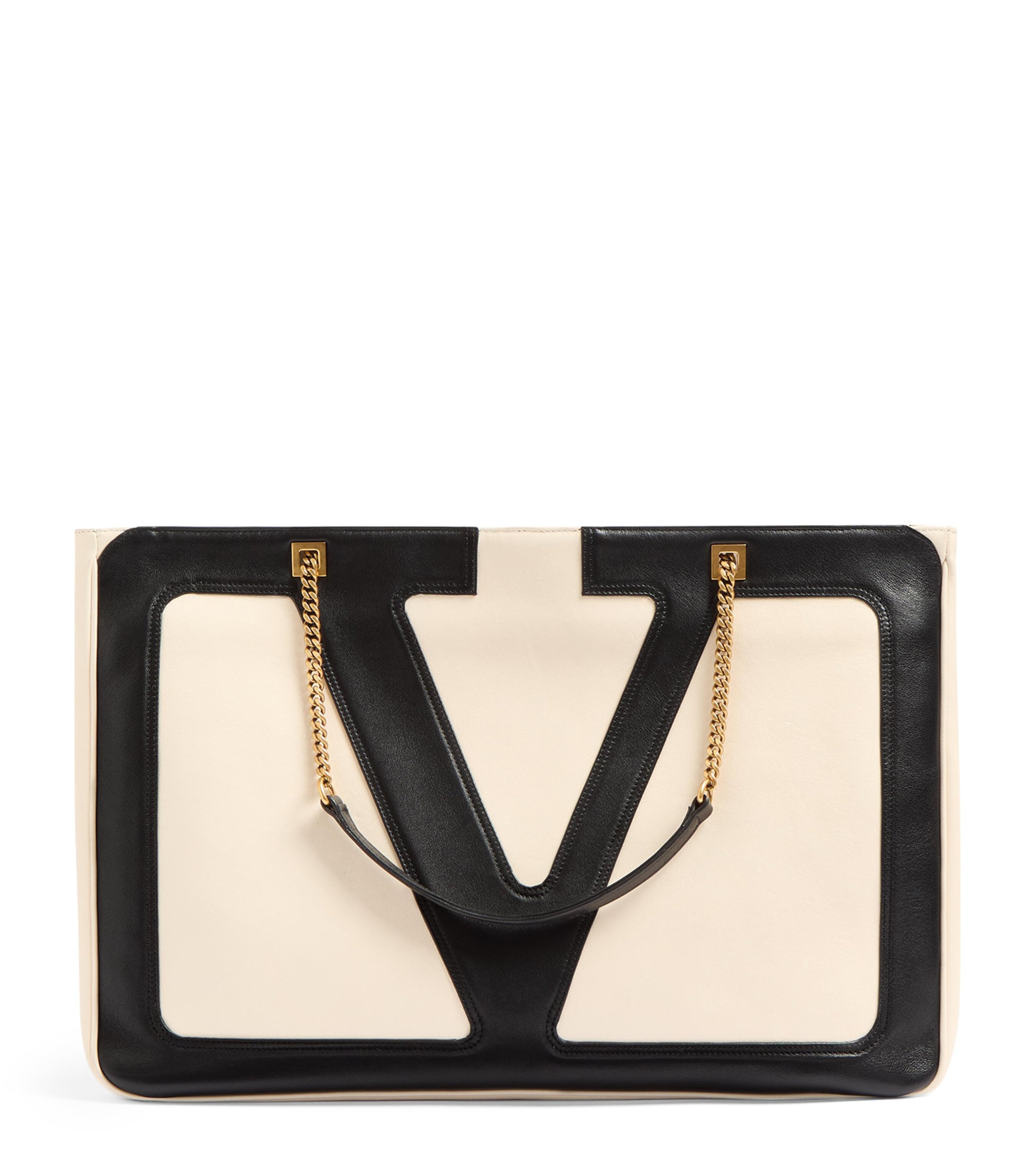 Valentino Large White Chain Tote Bag