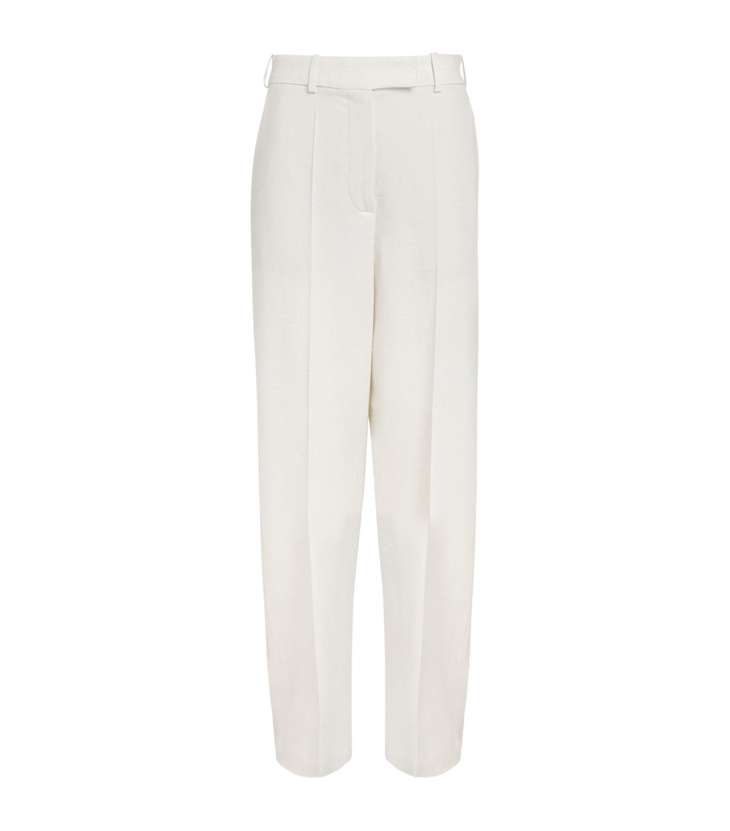 Rohe Textured High-waist Wide-leg Trousers In White