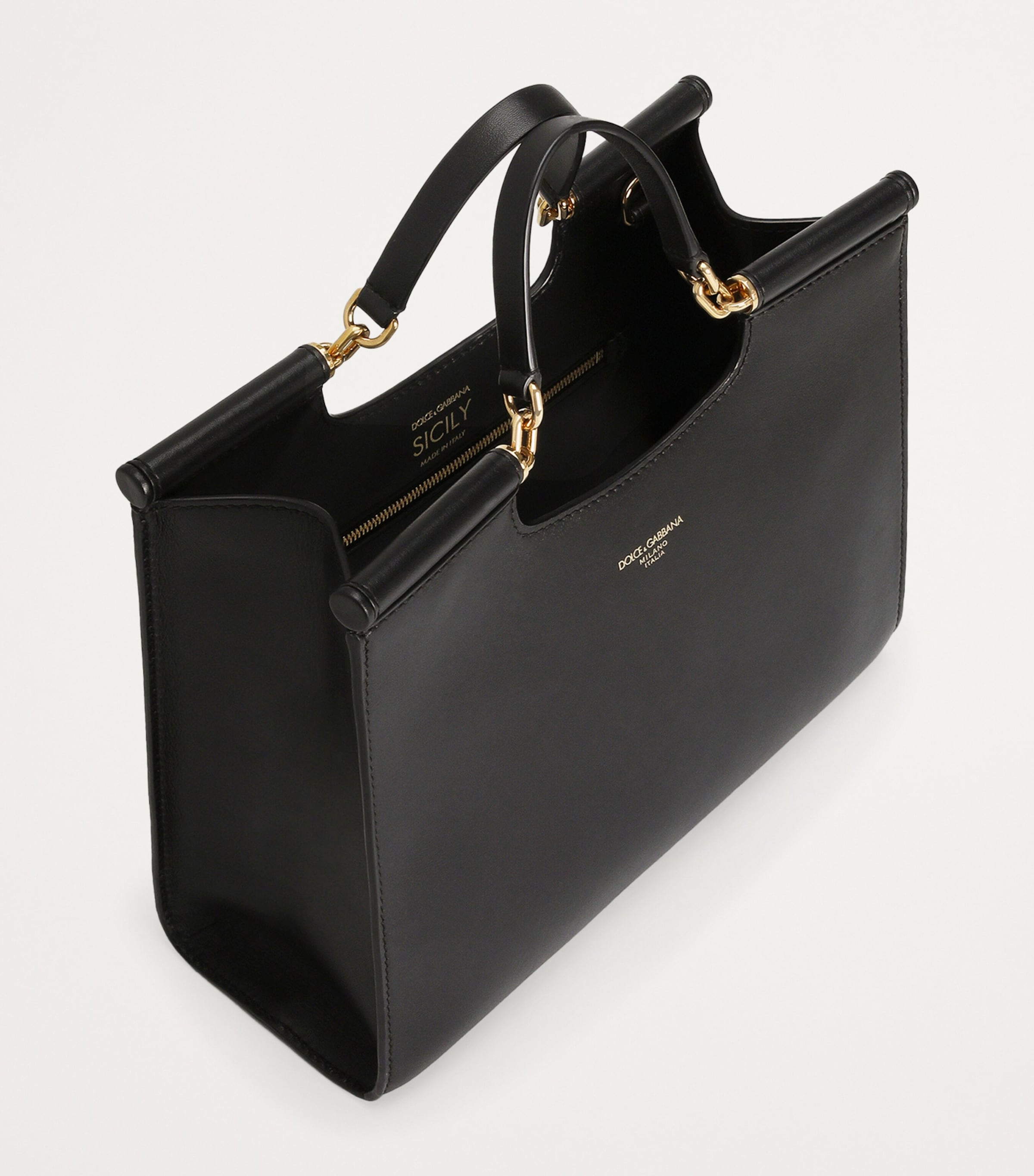 Dolce & Gabbana Small Leather Sicily Tote Bag | Harrods US