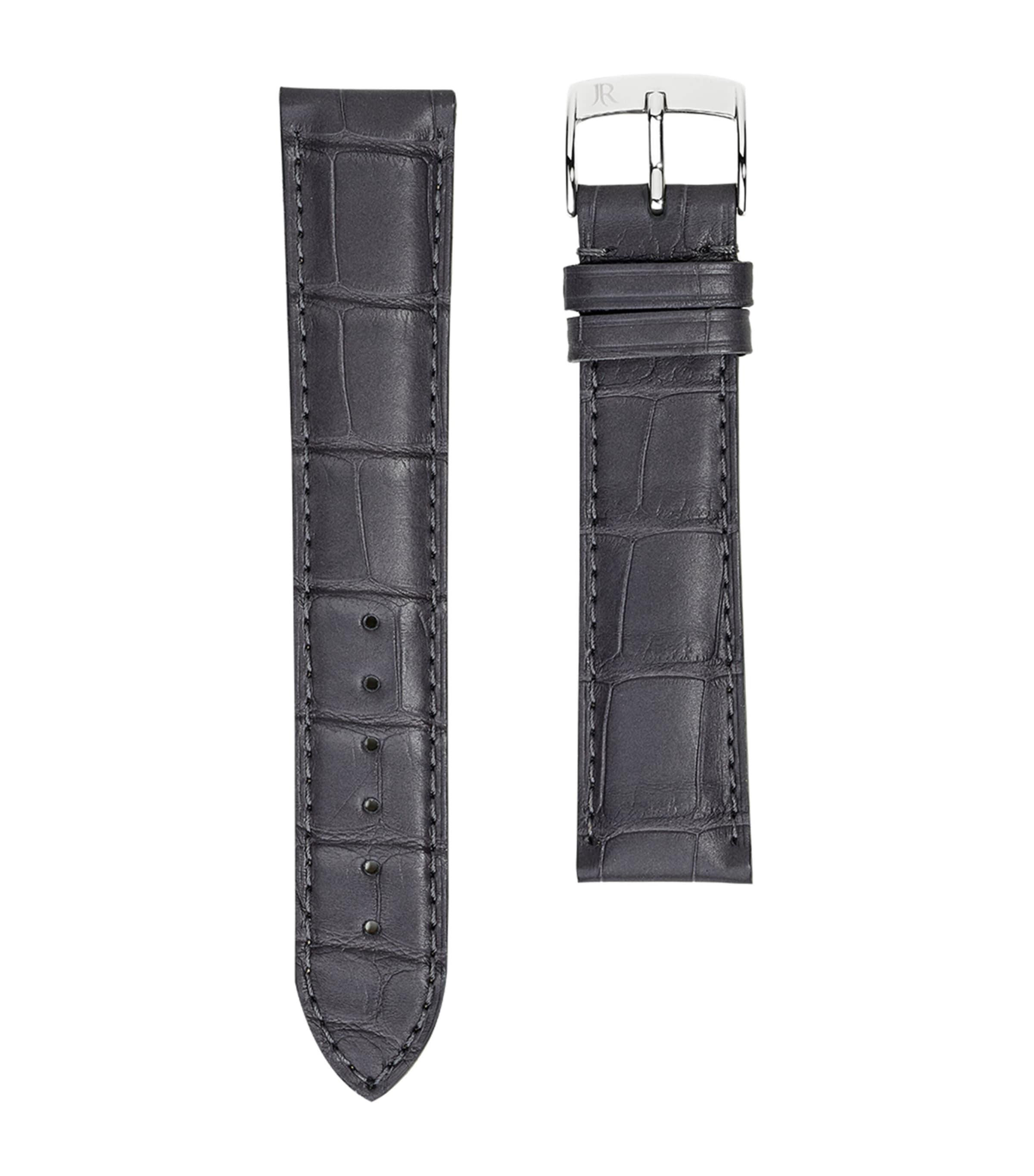 Jean Rousseau Alligator Classic 3.5 Watch Strap In Blue