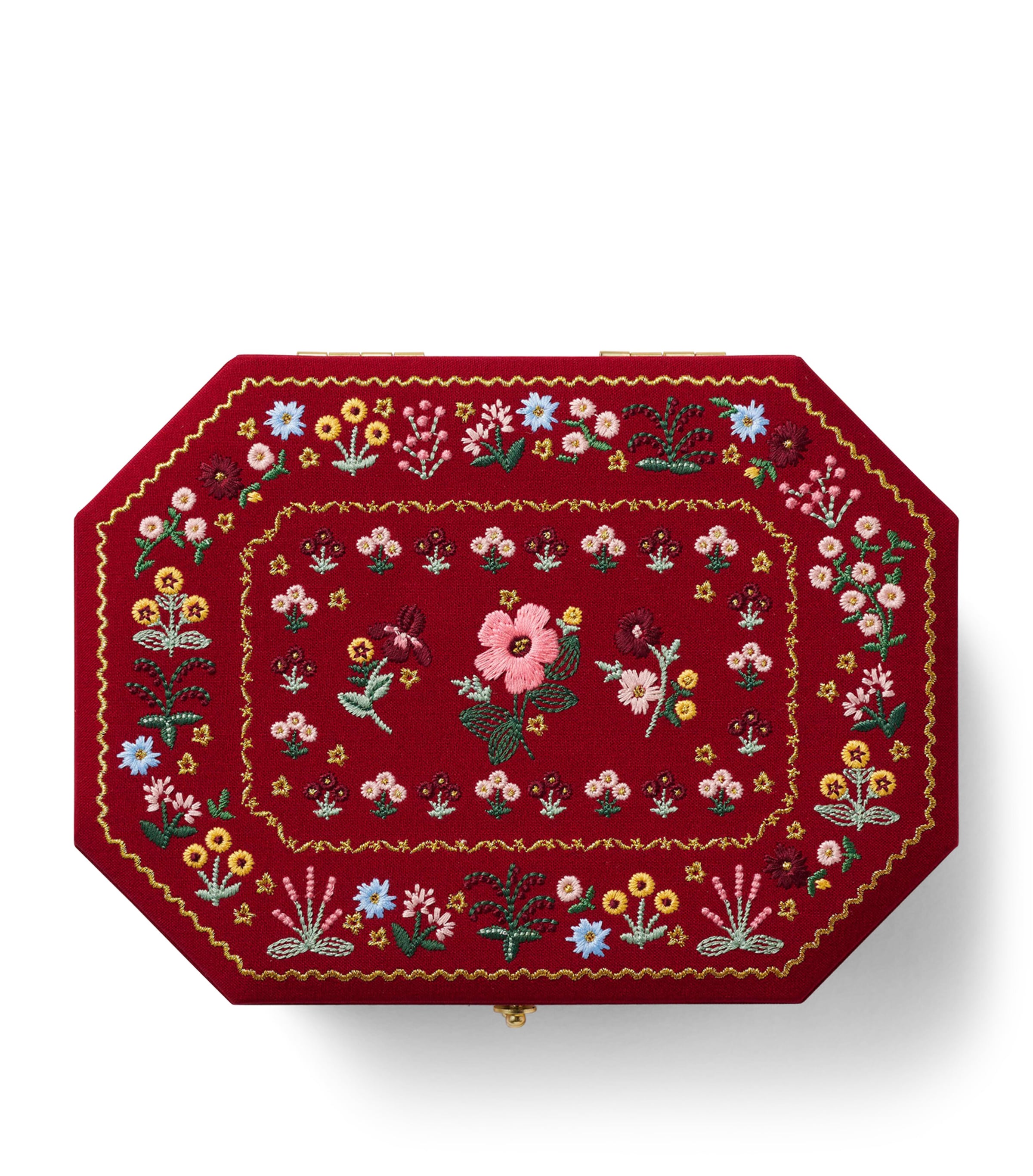 Embroidered Gemma Jewellery Box RED Image 2