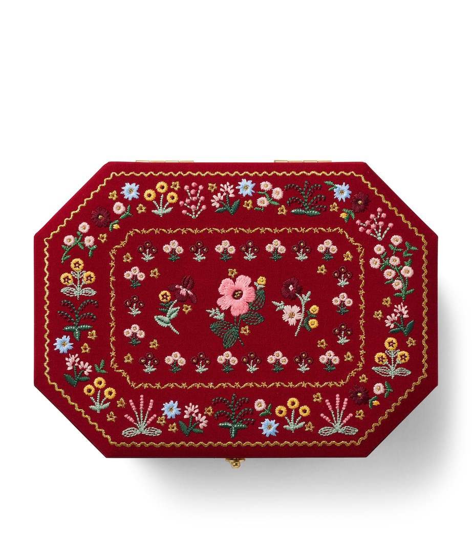 Embroidered Gemma Jewellery Box RED Image 2