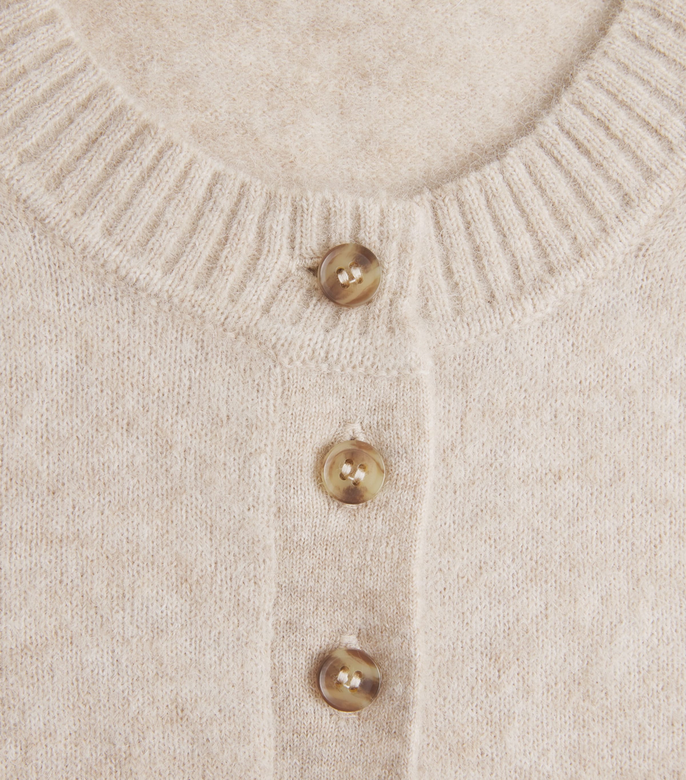 ME+EM Womens Wool-Blend Henley Sweater Vest Oatmeal Melange Image 6