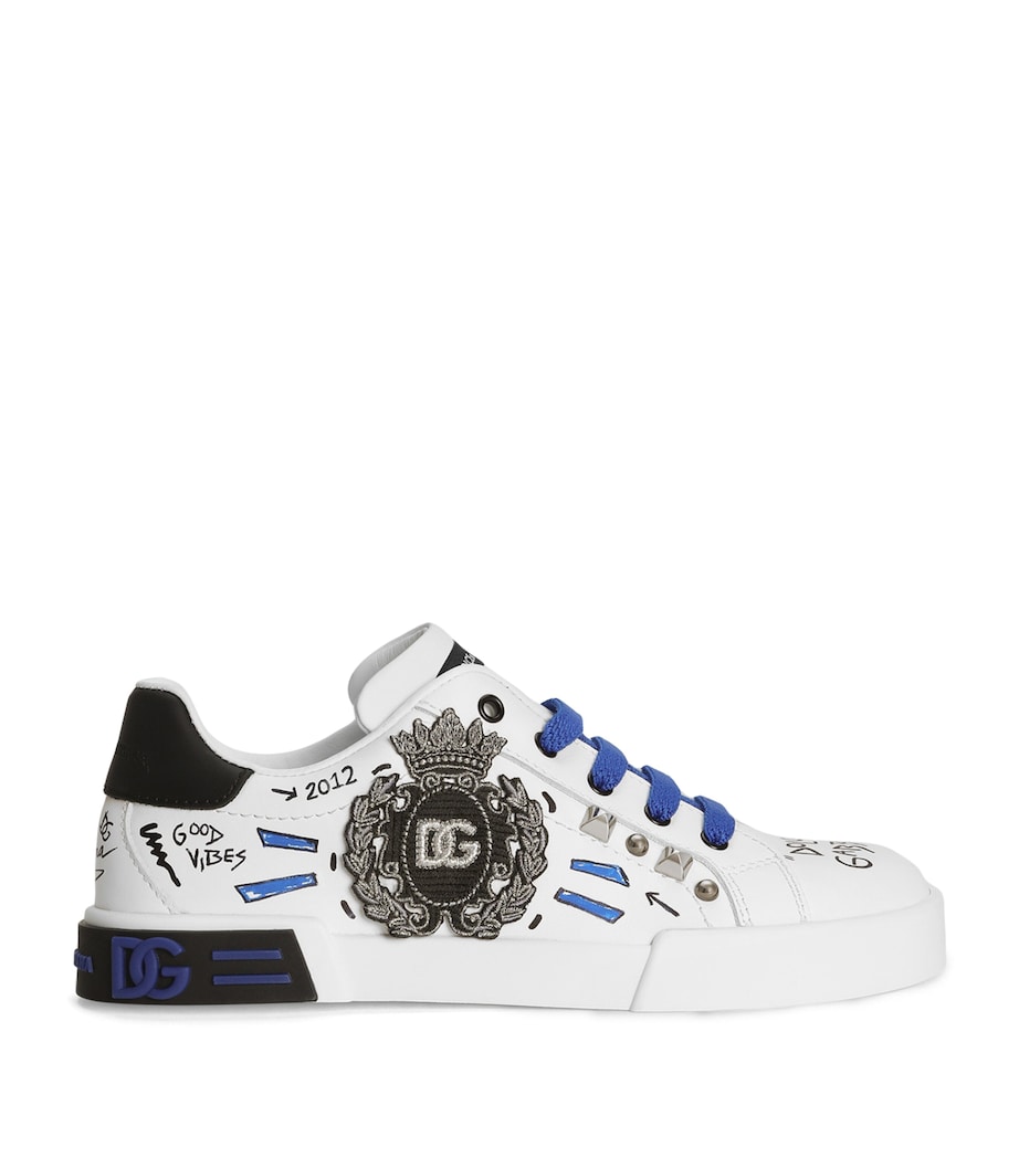Embellished Portofino Low-Top Sneakers HWF57-SCRITTE BIANCO Image 1