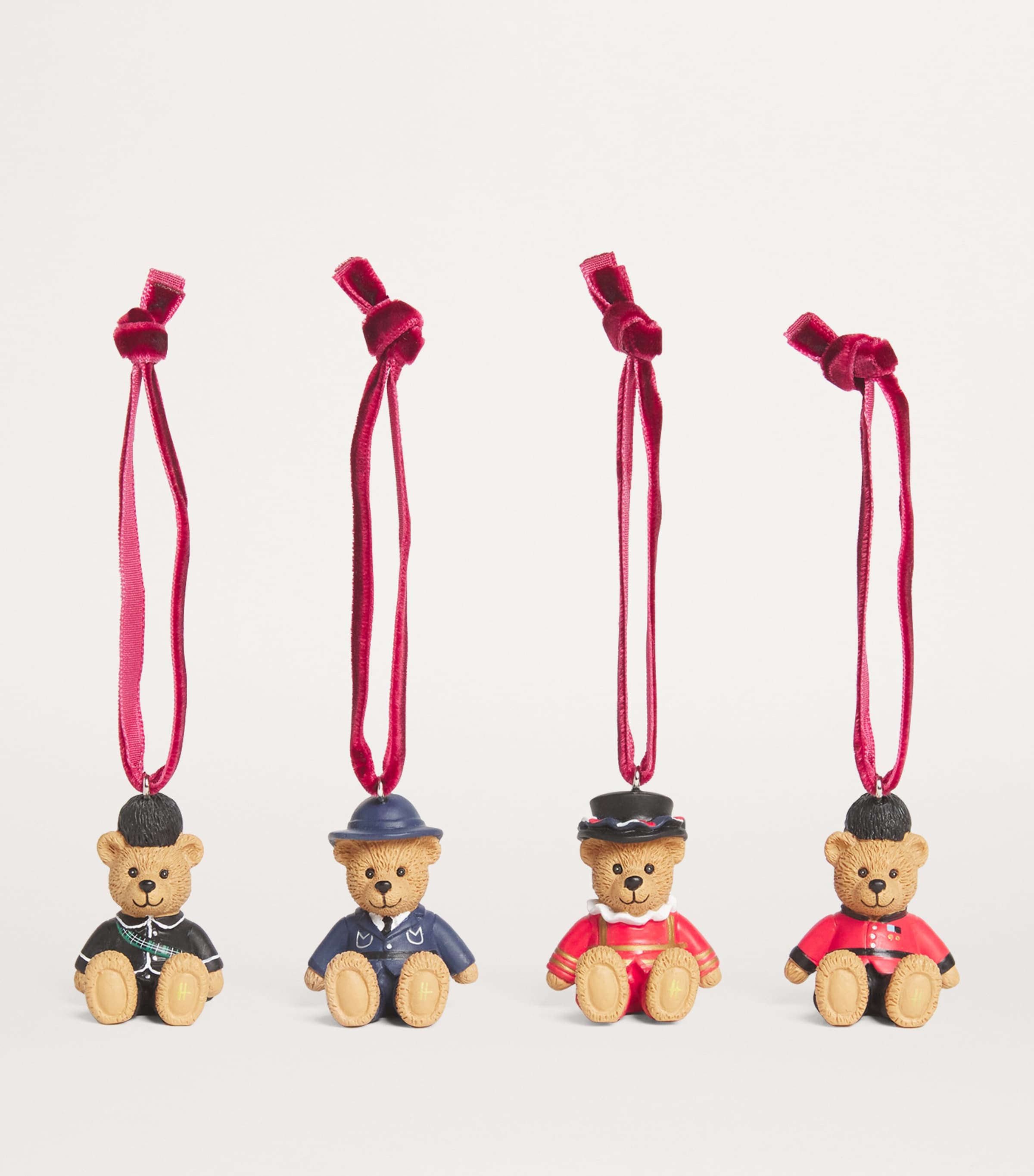 London Bear Tree Decorations (Set of 4) RED Image 2