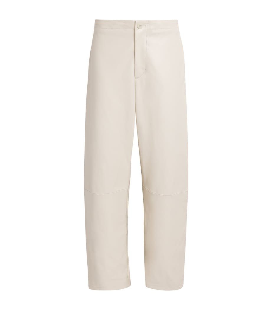 Lauren Manoogian Womens Nappa Leather Wide-Leg Trousers Ecru Image 1