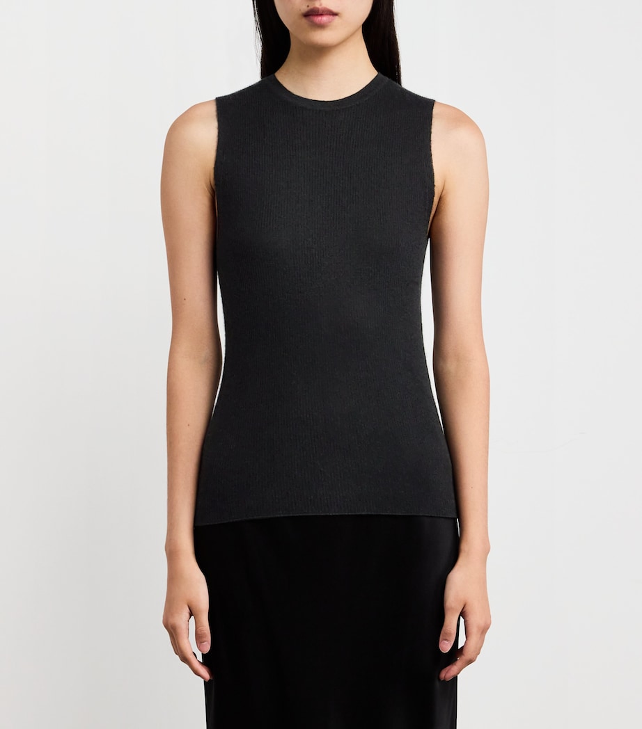 Superfine Cashmere Tank Top SA7146 BLACK Image 3