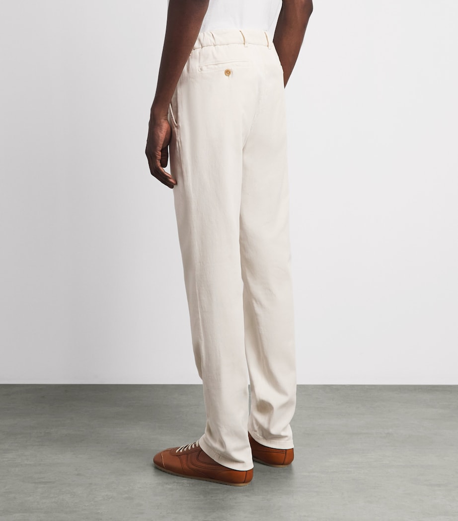 Marco Pescarolo Womens Charm-Detail Chinos Off White Image 5