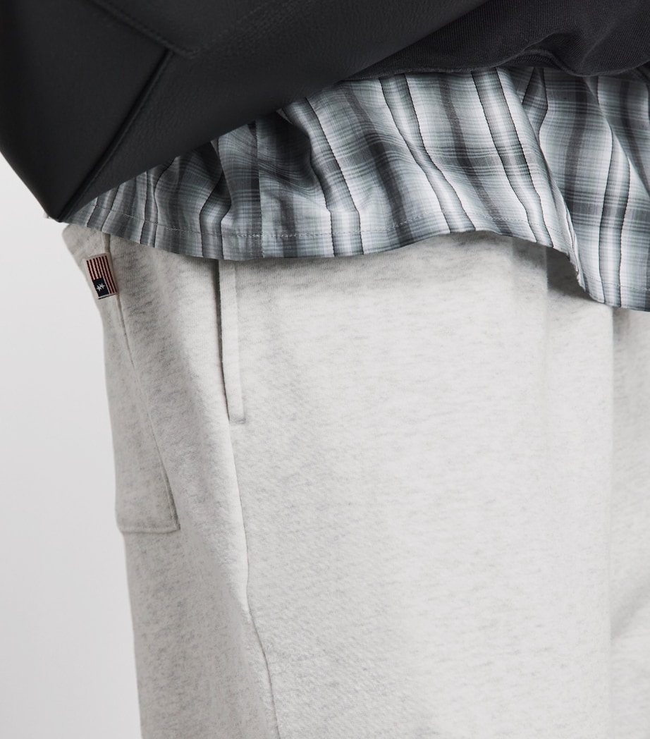Cole Buxton Mens Cotton Uncuffed Sweatpants Light Grey Marl Image 3