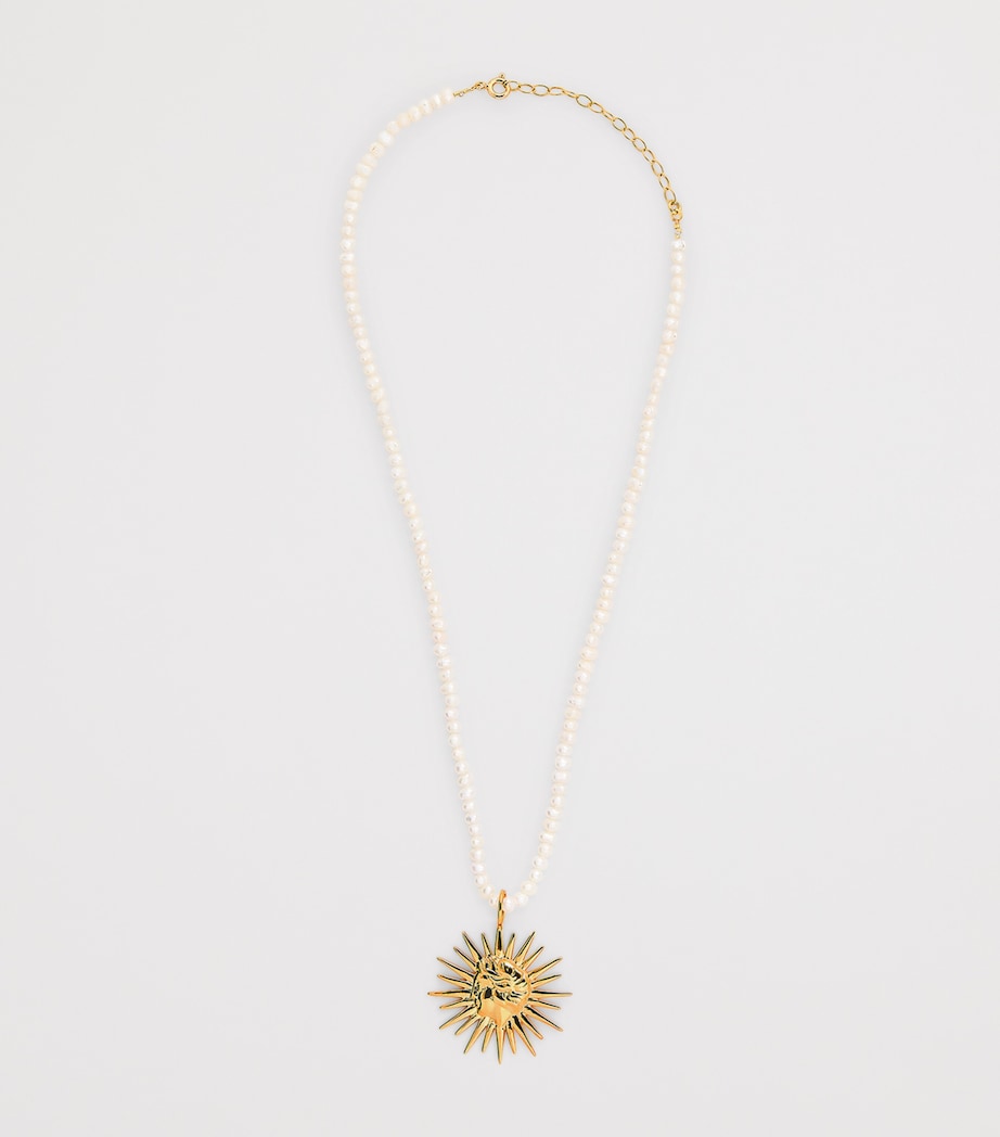 Pearl Mini Sun Charm Necklace PEARL Image 2
