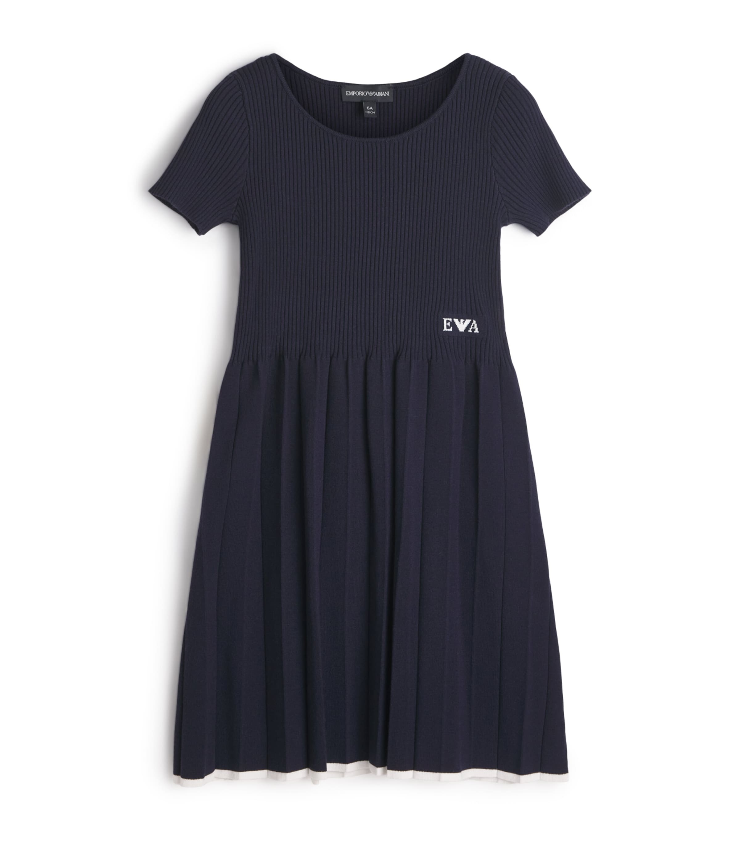 Knitted Pleated Dress (4-14 Years) ICONICO 0920 BLU NAV Image 1