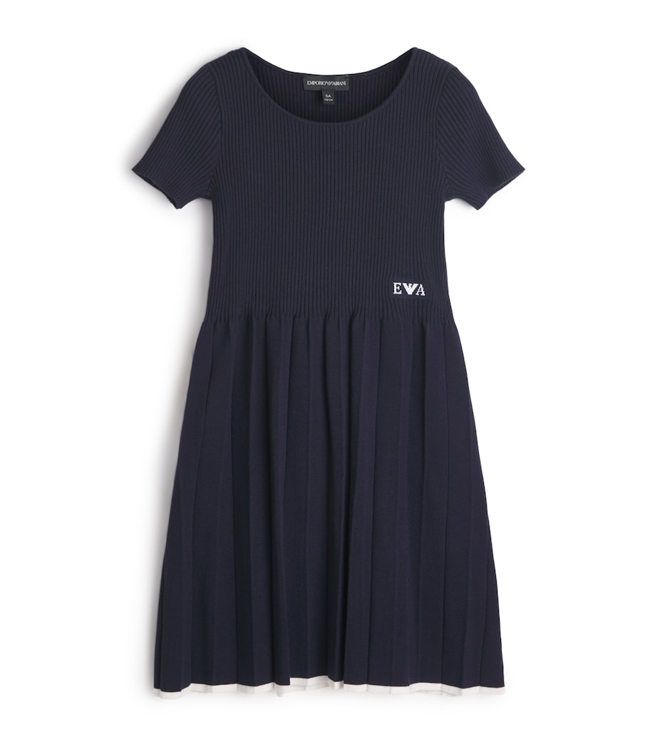 Knitted Pleated Dress (4-14 Years) ICONICO 0920 BLU NAV Image 1