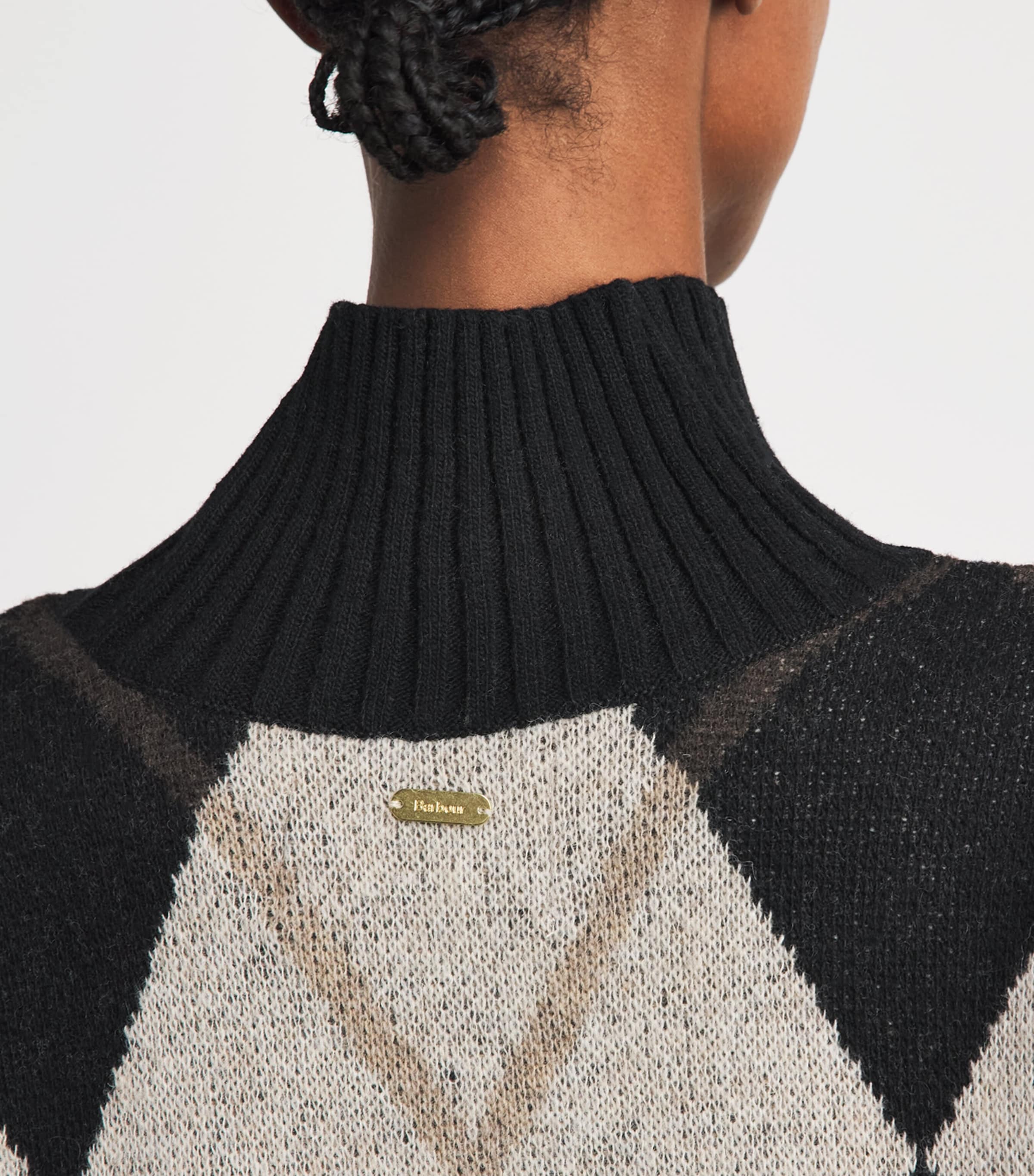 Barbour Womens Wool-Blend Argyle Marlow Sweater Image 3