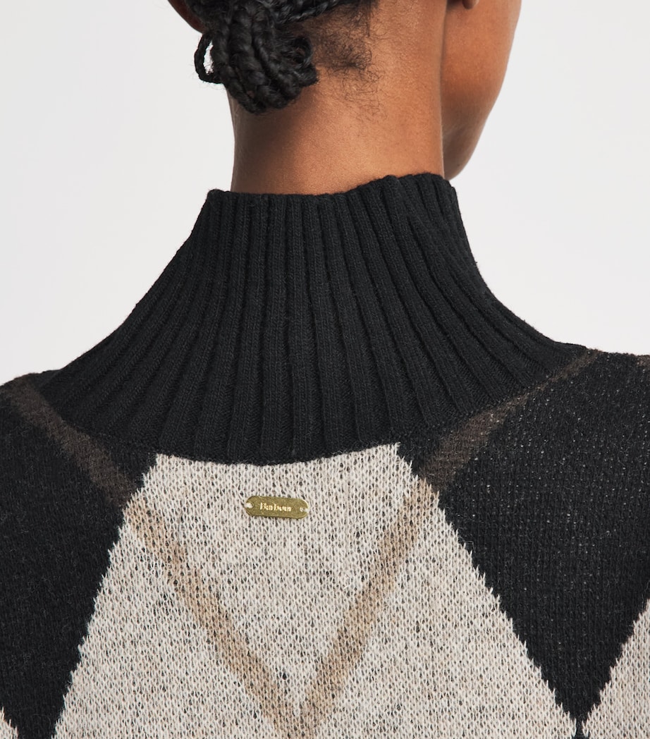 Barbour Womens Wool-Blend Argyle Marlow Sweater Image 3