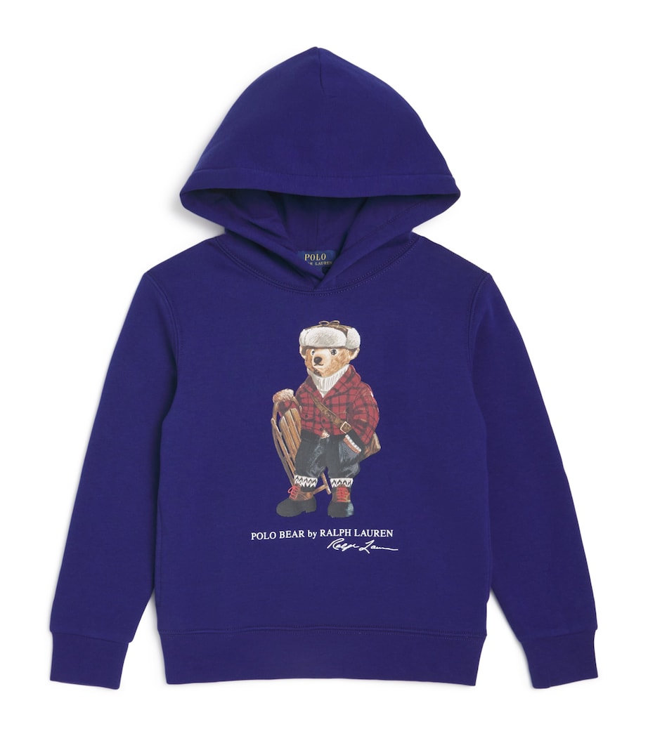 Cotton-Blend Polo Bear Hoodie (2-7 Years) ROYAL Image 1