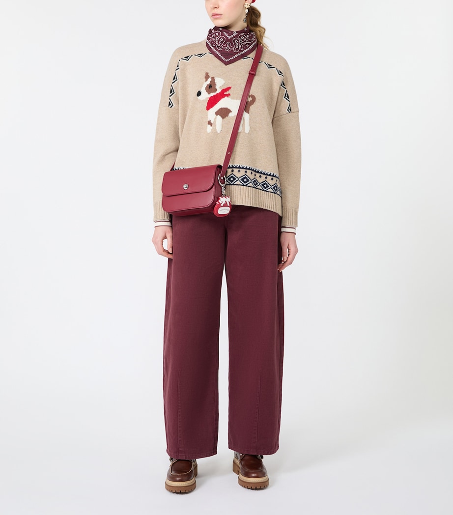 Weekend Max Mara Womens Virgin Wool Dog Sweater Sand Image 2