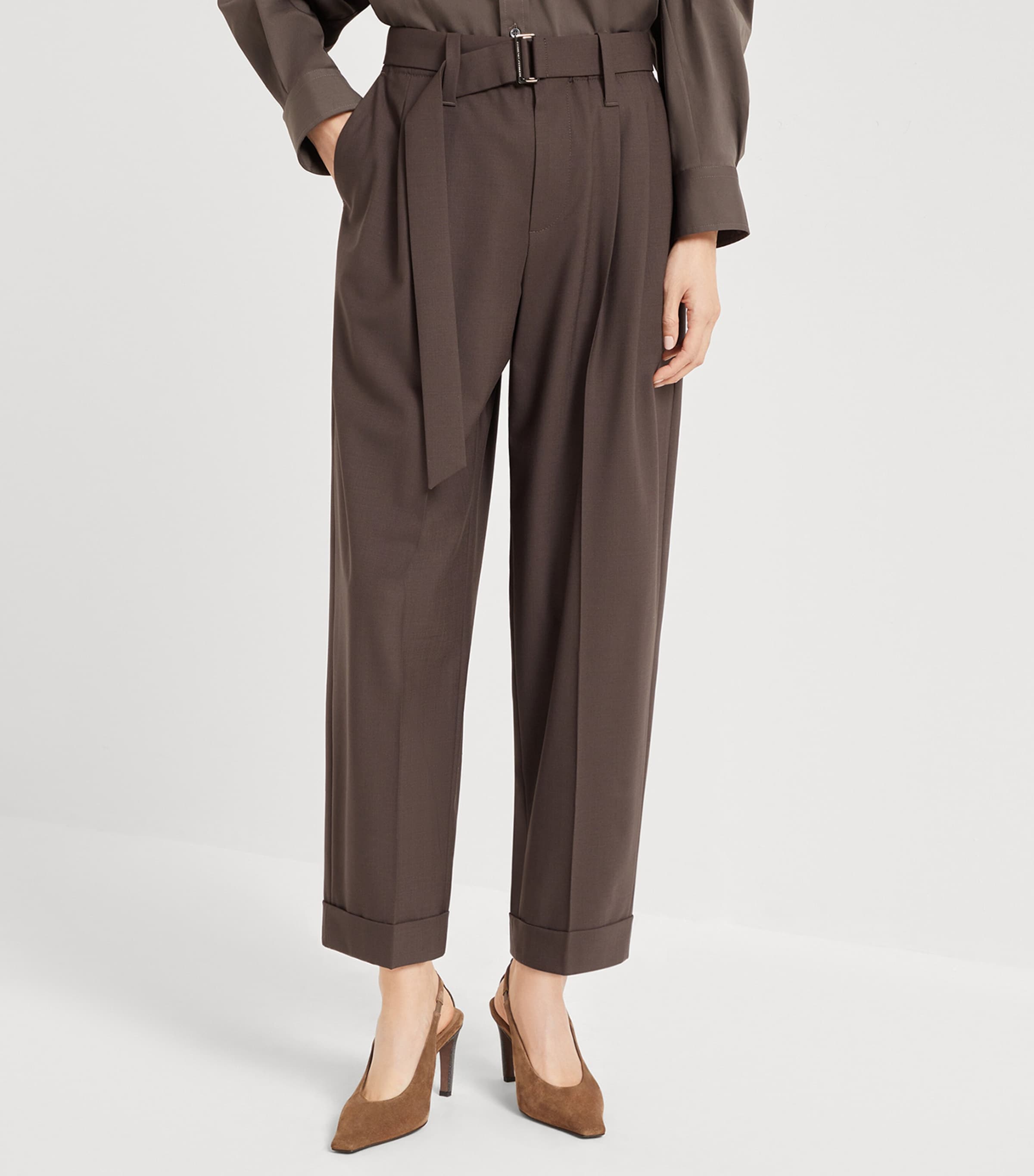 Tropical Luxury Wool Sartorial Baggy Trousers C019 Image 2