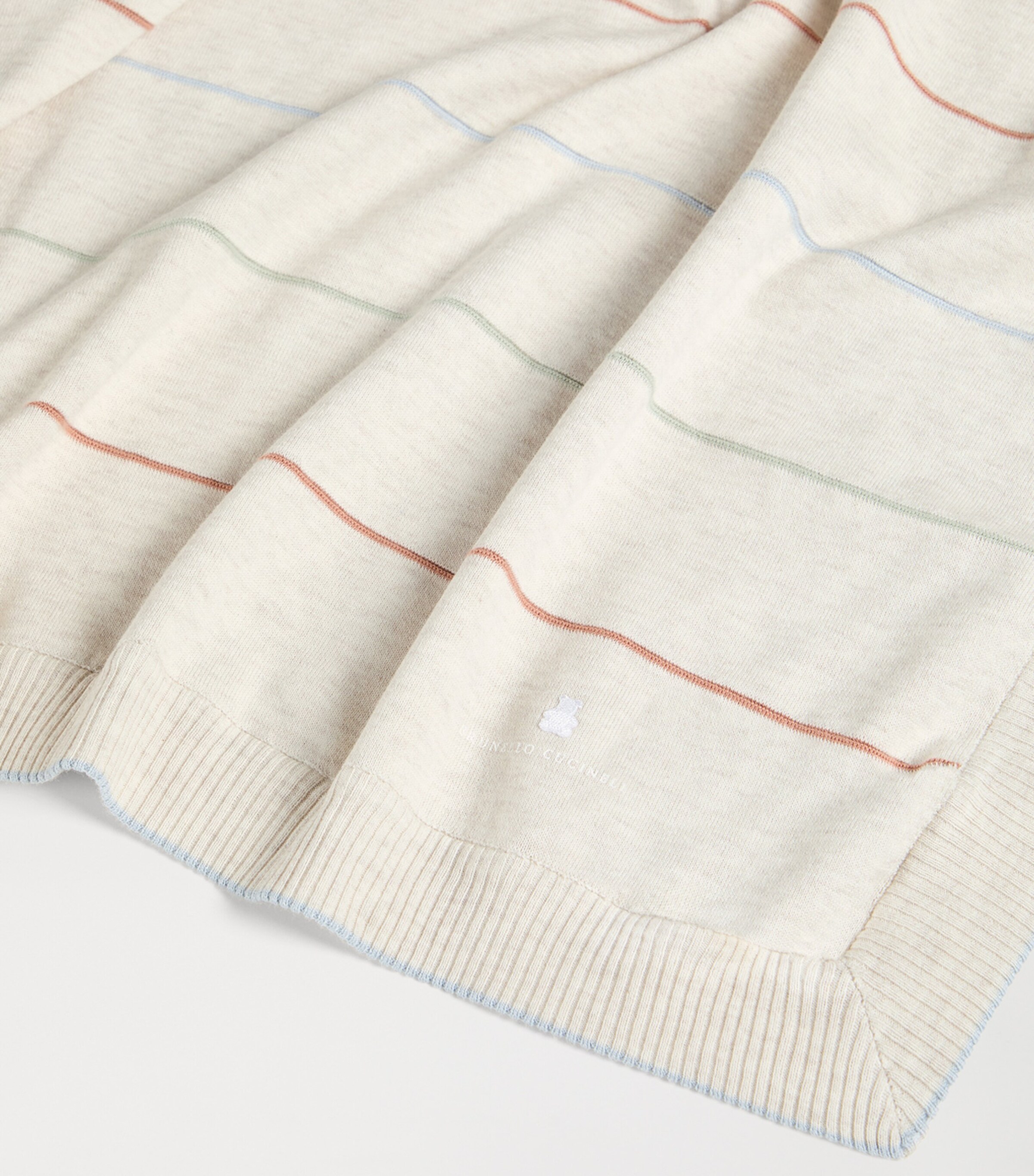 Brunello Cucinelli Kids Stripe Cotton Blanket Image 3