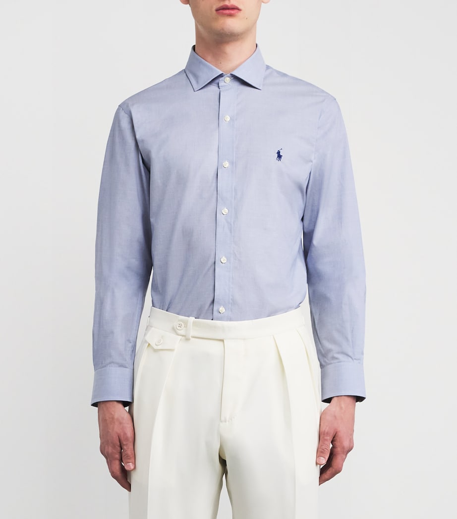 Poplin Slim-Fit Shirt 3210A LIGHT BLUE/WHI Image 3