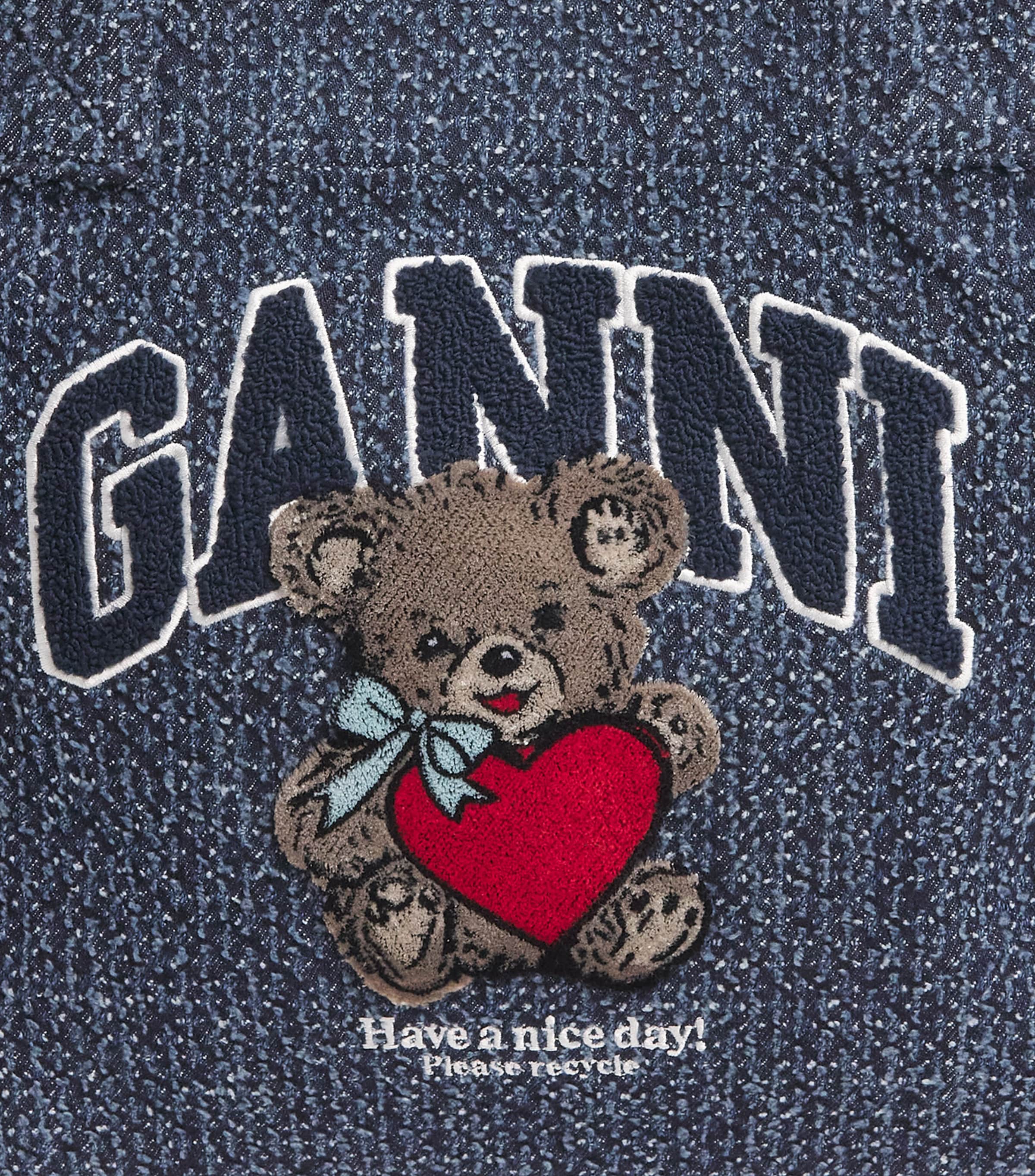GANNI Medium Tweed Bear Tote Bag Rinse Image 6