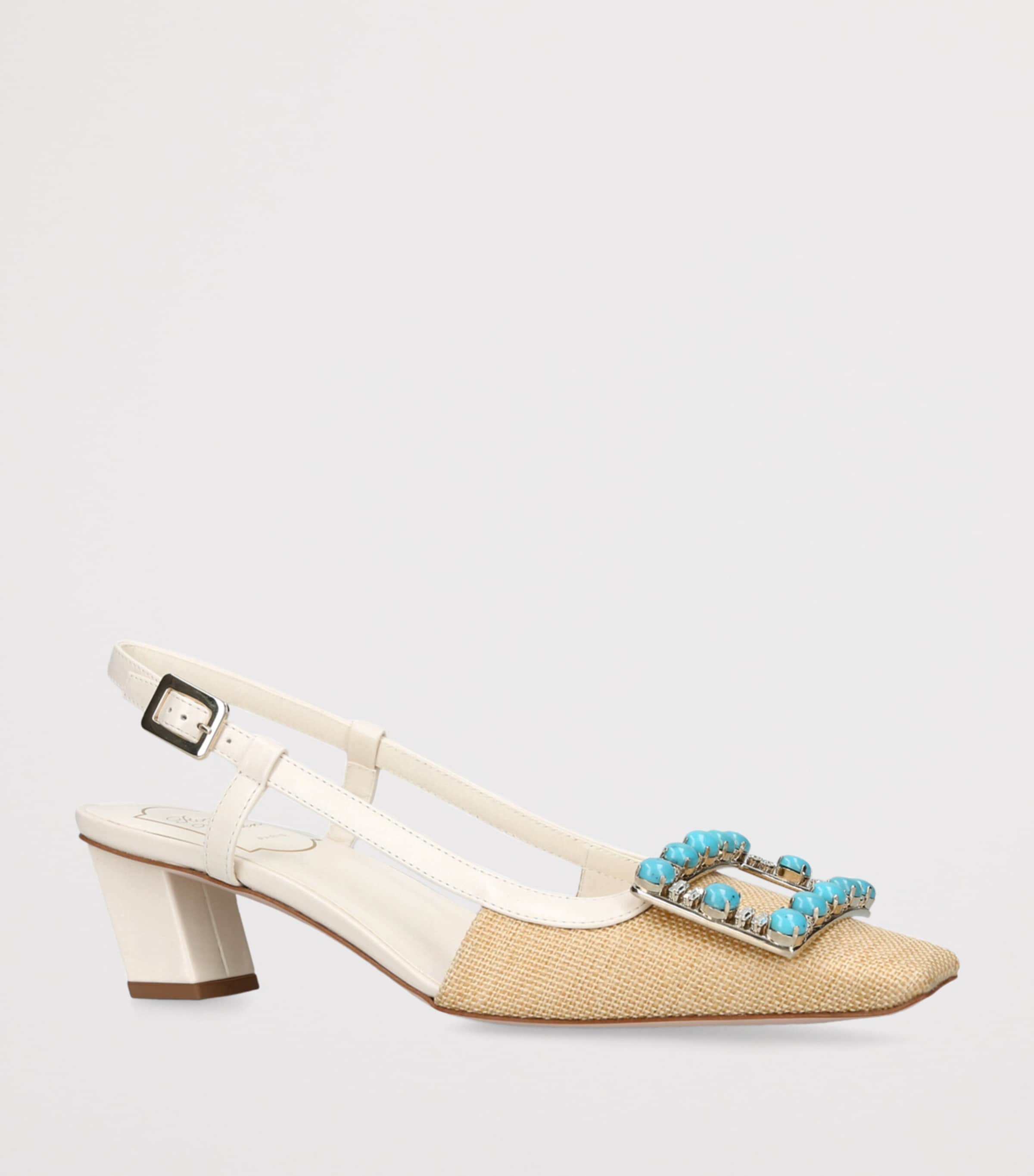 Roger Vivier Belle Vivier Slingback Pumps 45 Cream Comb Image 3