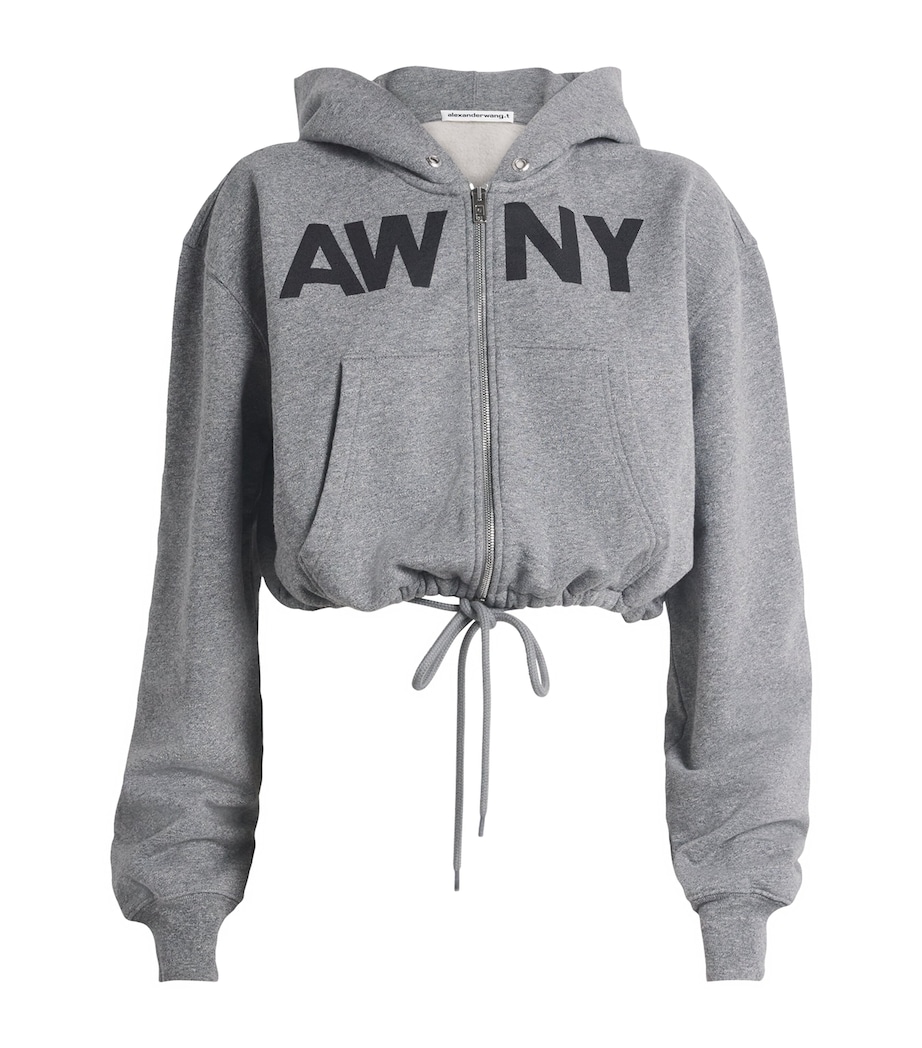 Alexander Wang Cropped Logo Zip-Up Hoodie Harrods HR
