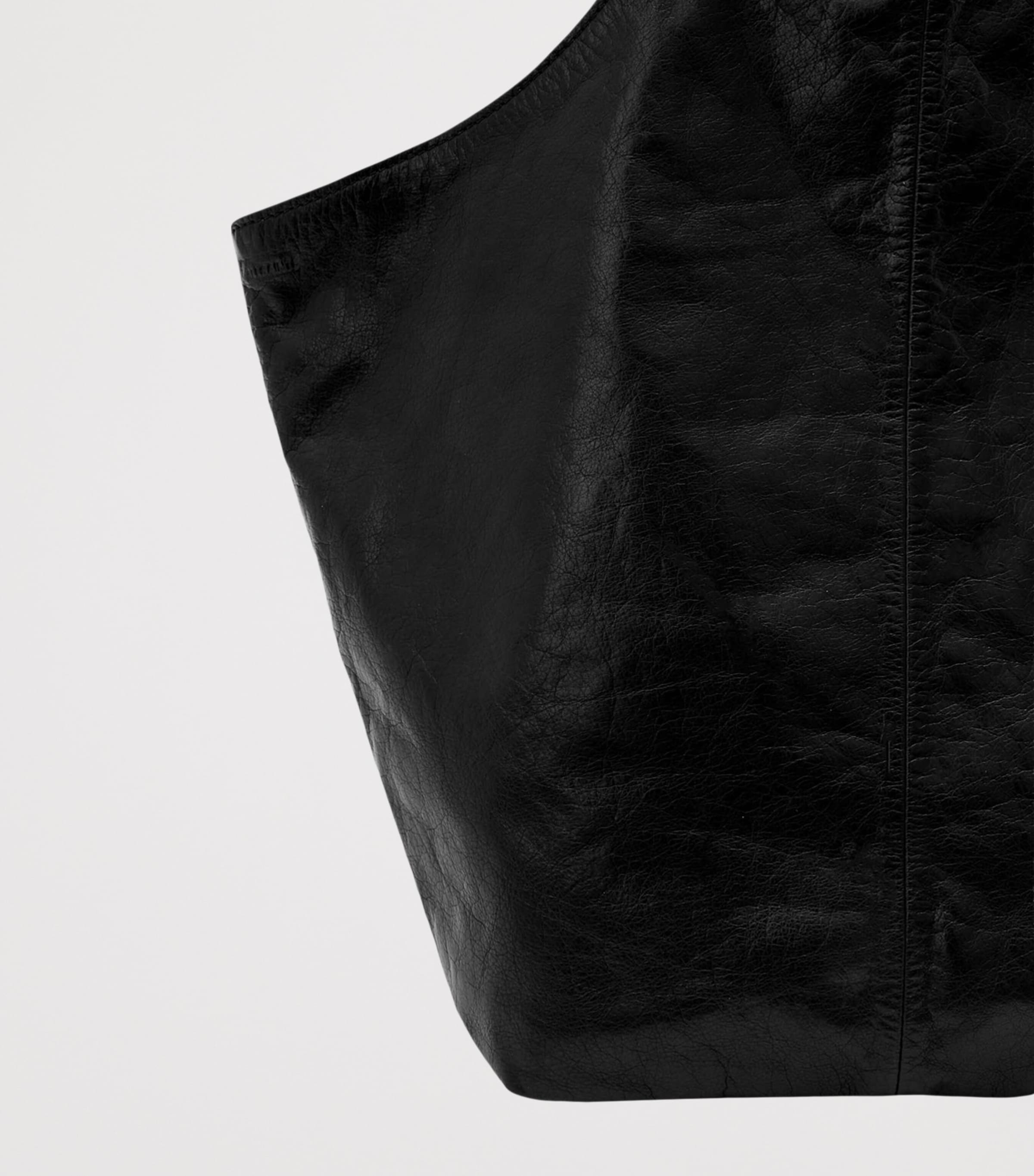 AllSaints Leather Siloh Tote Bag Black Image 4
