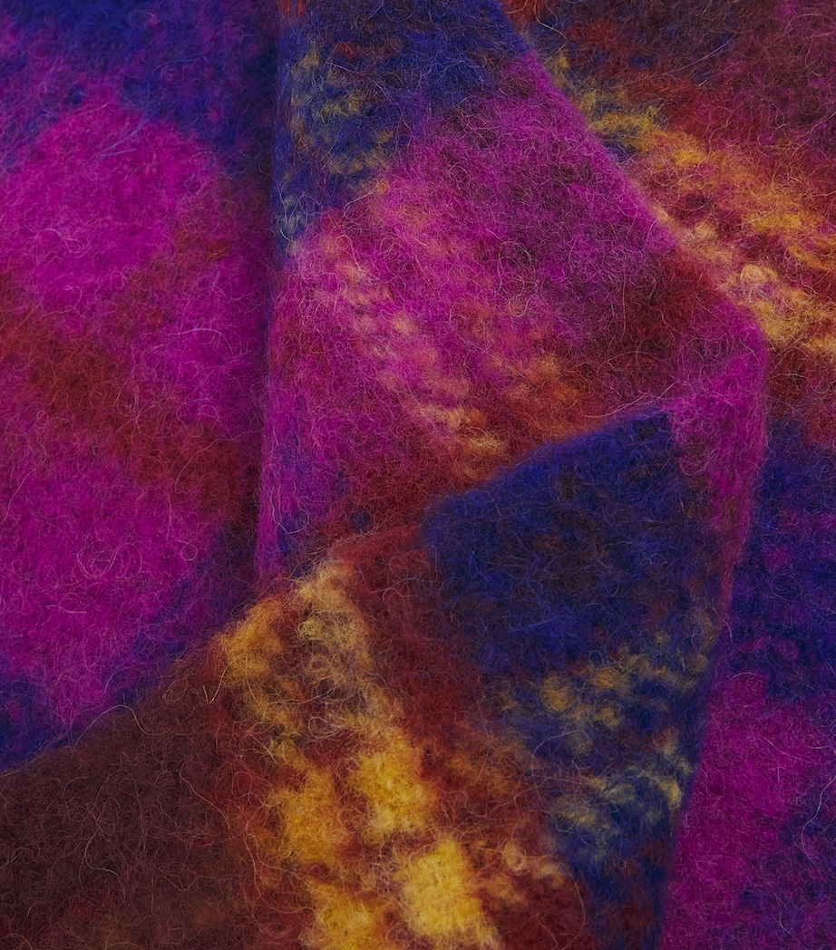 Alpaca-Blend Tartan Scarf J401 PURPLE Image 4