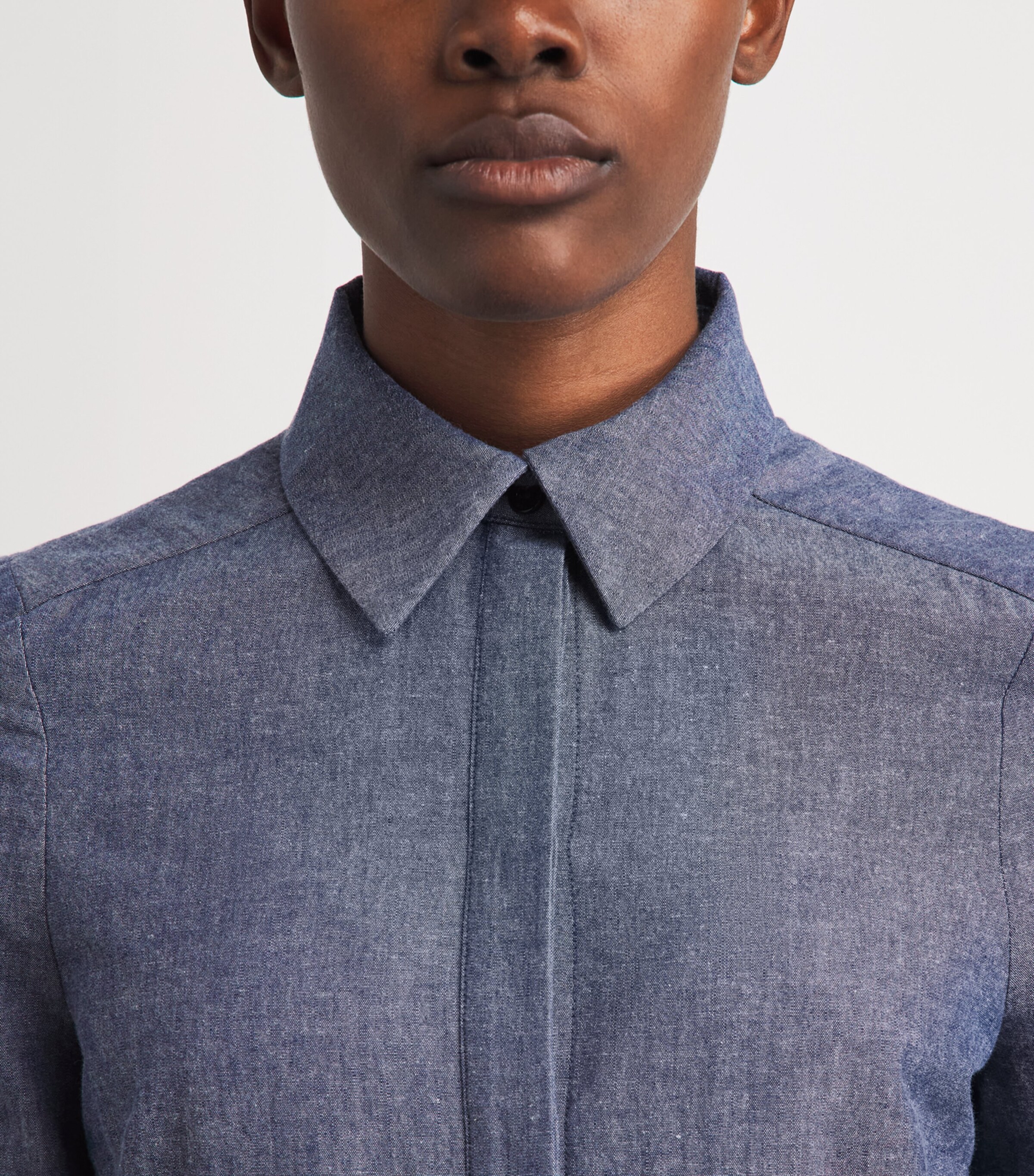 Safiyaa Womens Chambray Cassandre Midi Dress Blue Blend Image 5