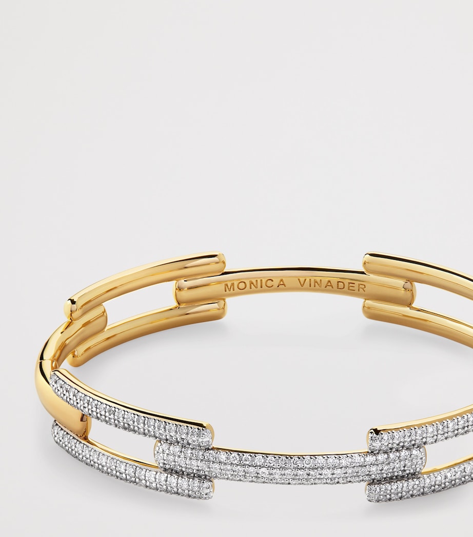 Gold Vermeil and Diamond Pavé Signature Link Bangle 18K GOLD VERMEIL Image 2