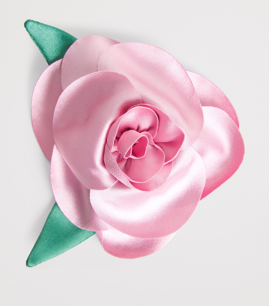 Self-Portrait Kids Rose Hair Clips (Set of 2) Green Image 3