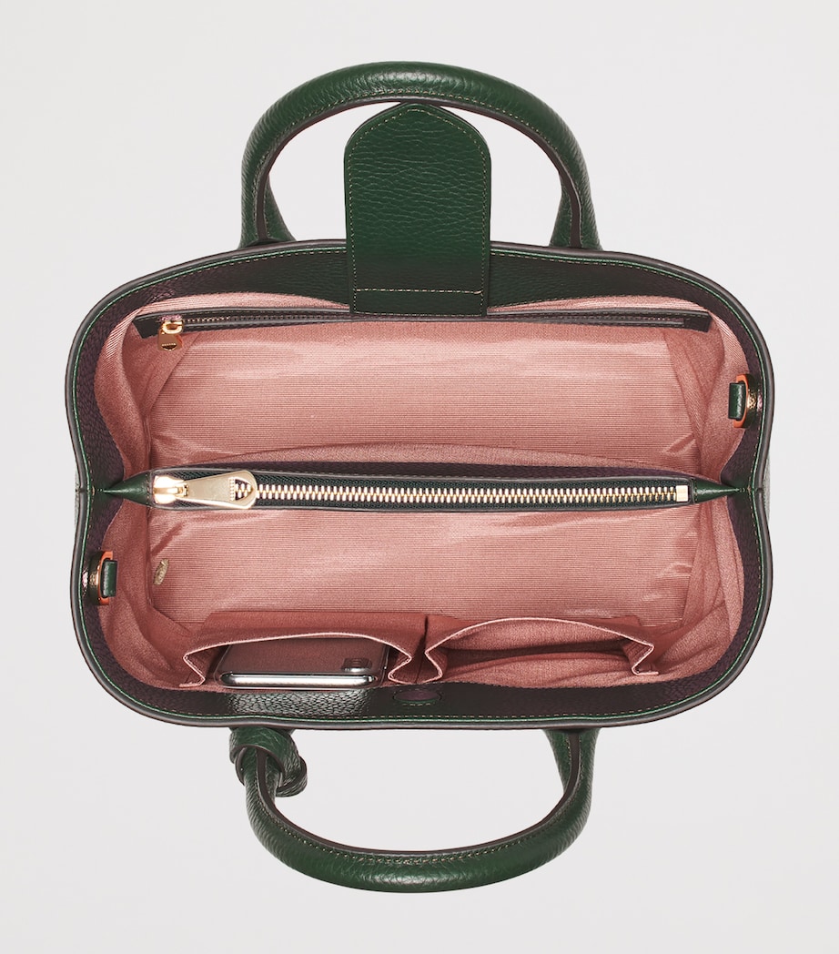 Midi Leather London Tote Bag ALPINE GREEN Image 5