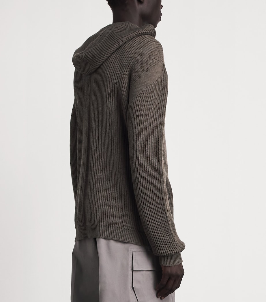 Rick Owens Mens Cashmere Zip-Up Hoodie Drk Dust Image 5