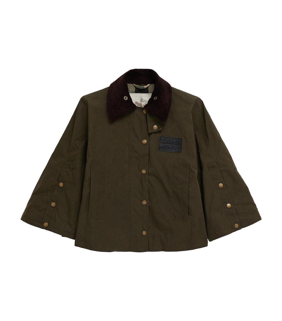 Barbour Womens x ERDEM Reversible Clover Trapeze Jacket Olive/sand/blck Flrl Image 1