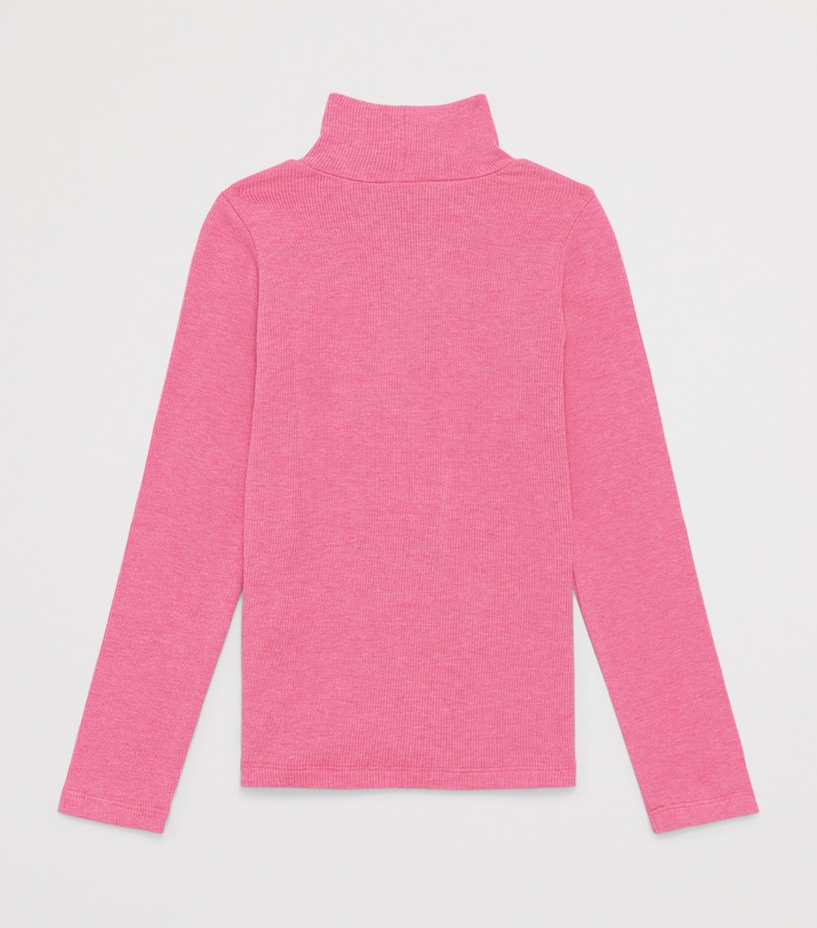 Monnalisa Ribbed Rollneck Top (2-12 Years) Rose Violet Image 2
