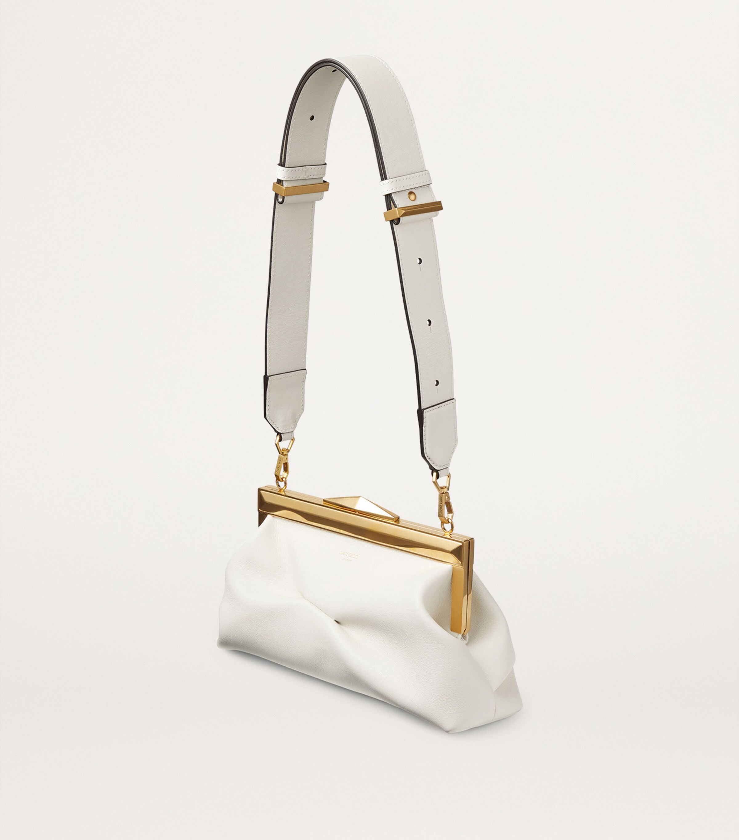 Jimmy Choo Leather Diamond Bag Strap Latte/gold Image 3
