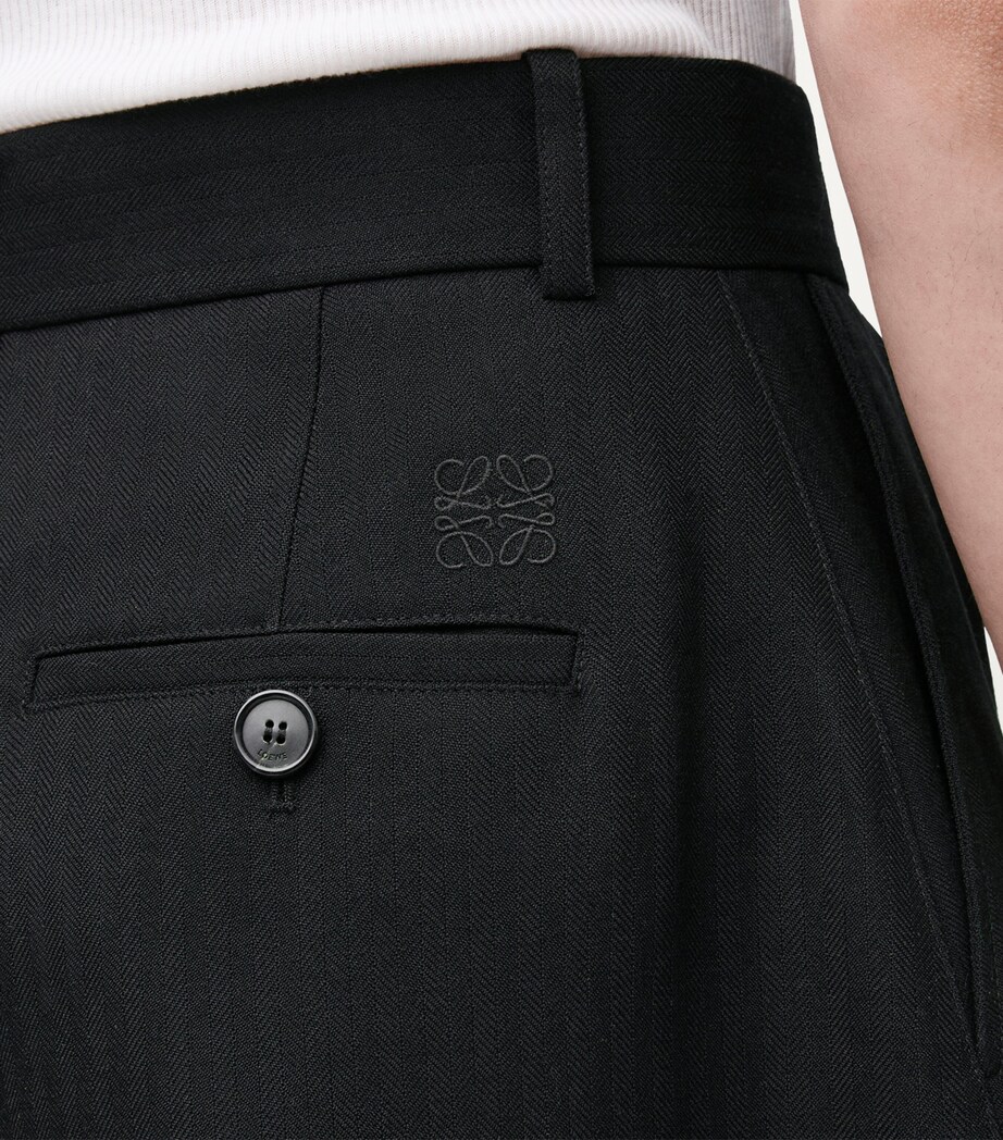LOEWE Womens Wool-Blend Barrel Trousers Black Image 5